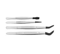 Rustproof Tweezers with Protective Silicone Tip Secure Handling of Small Objects in Various Environment Stainless Steel Tweezers with Silicone Tip