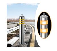 Rustproof Waterproof Driveway Traffic Security Bollards Parking Bollard Safety Post With Lock & Key For Commercial Or Private Use Garage Parking Assis(114 * 550mm/4.49 * 21.65in,2Pc)