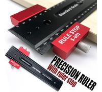 Rusts Resistant Aluminum Measuring Rule with Clear Scale Carpenter Scriber Gauges Marking for Student & Craft Enthusiasts Rusts Resistant Scale