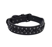 Rusts Resistant Metal Rivets Collar Heavy Type Leather Minimalists Dog Collar For Everyday Walks And Event Comfortable Leather Dog
