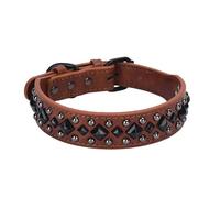 Rusts Resistant Metal Rivets Collar Heavy Type Leather Minimalists Dog For Everyday Walks And Event Personality Pet Fashion
