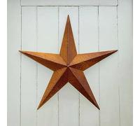 Rusty 3D Metal Barn Star - Rust Amish Star - Tin Star - Hanging Garden Xmas Door Decoration - Outdoor Rusty Star Decor - Large 62cm