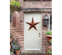 Rusty 3D Metal Barn Star - Rust Amish Star - Tin Star - Hanging Garden Xmas Door Decoration - Outdoor Rusty Star Decor - Extra Large 82cm