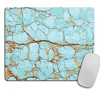 Rusty Cracked Turquoise Marble Design Mousepad, Boho Mouse Pad, Office Decor