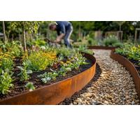 Metal Garden Border Edging 5m Roll Heavy Duty Pre Rusted Steel Border