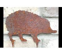 Rusty Metal Hedgehog Garden Stake, Outdoor Woodland Animal Garden Sculpture, Rustic Hedgehog Decoration for Lawns, Flower Beds & Patios