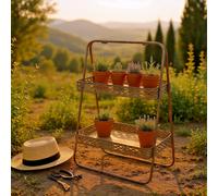 Rusty Metal Plant Stand 2 Tier Cake Pedestal Cupcake Pastry Food Serving Display