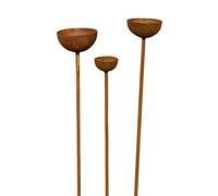 Rusty Metal Rain Catcher Trio Garden Ornament Set