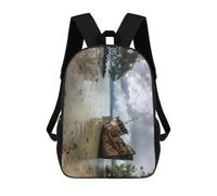 Rusty Shipwreck on The Coast Backpack Unisex 17Inch Lightweight Travel Daypack Laptop Backpacks with 1 Main Compartment And Side Pockets