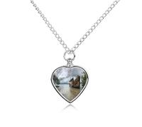Rusty Shipwreck on The Coast Pet Ashes Necklace Heart Silver Classic Pet Pendant Memorials Funerary for Dog Cat Lover