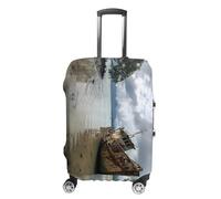 Rusty Shipwreck on The Coast Suitcase Cover Elastic Luggage Protector Fit 19 to 32 Inch Stylish Baggage Covers Travel Accessories
