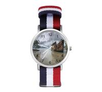 Rusty Shipwreck on The Coast Wrist Watches for Men Women Casual Braided Strap Easy Reader for Work Workout