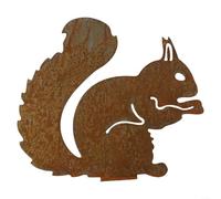Rusty Squirrel Garden Ornament for Outdoor Decor Charming Iron Decorative Stakes (25 * 21 cm)