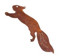 Rusty Squirrel Outdoor Sculpture, Unique Iron Garden Decor for Trees and Fences, Charming Addition to Any Yard (42cm)