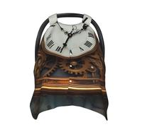 Rusty Steampunk Clock Baby Car Seat Canopy Cover, Multi Use Breathable Nursing Breastfeeding Covers for Mom Soft Stroller Sun Shade Newborn Shower Gift