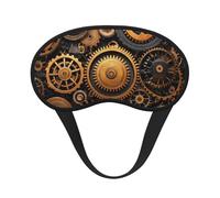 Rusty Steampunk Clock Blackout Sleep Mask - Soft Adjustable Eye Mask for Full Light Blocking, Deep Sleep, Travel & Relaxation