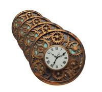 Rusty Steampunk Clock Car Air Fresheners Cards 4 Pcs Hanging Fragrance Scented Cards Long-Lasting Car Aromatherapy Tablets for Wardrobe Bathroom Car Interior Mirror Pendant Gifts