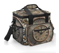 Rusty Steampunk Clock Cooler Bags Insulated Lightweight Lunch Cooler Pack Large Leakproof Camping Ice Chest Collapsible Sided Cooler Bags for Hiking Beach Travel Picnic