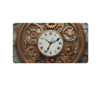 Rusty Steampunk Clock Desk Mat with Stitched Edges, Rubber Mouse Mat for Keyboard Mats Non-Slip Waterproof Desk Pad Office Supplies Large Gaming Mouse Pad for Home Work