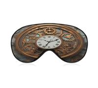 Rusty Steampunk Clock Eye Cover Breathable Comfortable Eyeshade Soft Skin Friendly Sleep Mask Party Night Blindfold with Fashion Adjustable Eye Mask for Night Sleeping Travel Nap