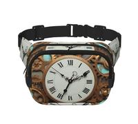 Rusty Steampunk Clock Fanny Pack Adjustable Crossbody Bag Large Waist Bag Travel Belt Bag Unisex Bum Bag