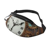 Rusty Steampunk Clock Fanny Pack for Men Women Crossbody Waist Bag Waterproof Sports Belt Bag Outdoor Hip Pack