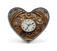 Rusty Steampunk Clock Heart Badge-Aluminum Alloy,Lapel Pin for Valentine's Day Gift,Brooches for Jackets,backpacks,and Other Clothing