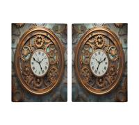 Rusty Steampunk Clock Printed Passport Cover Case Passport Holder For Travel Passport Cards Protector Travel Covers Wallet Case RFID Blocking Leather Card Case for Women Men, Rusty Steampunk Clock,