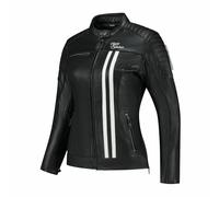 Rusty Stitches Alice Ladies Motorbike Motorcycle Leather Jacket Black / White