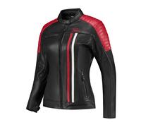 Rusty Stitches Alice Ladies Motorbike Motorcycle Leather Jacket Black/White/Red