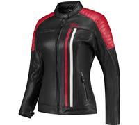 Rusty Stitches Alice Ladies Motorcycle Leather Jacket, black/red/white, size 38