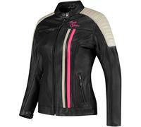 Rusty Stitches Alice, leather jacket women 40 Black/Light Grey/Pink
