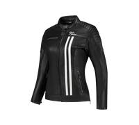 Rusty Stitches Alice Ladies Motorcycle Leather Jacket, black-white, size 38 for Women