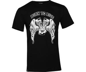 Rusty Stitches Born To Ride T-Shirt, black-white, size XL for Men