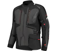 Rusty Stitches Cliff Waterproof Motorcycle Textile Jacket, black-grey-red, size S for Men