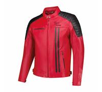 Rusty Stitches Cooper Motorbike Motorcycle Leather Jacket Red / Black