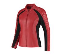 Rusty Stitches Donna Ladies Motorbike Motorcycle Leather Jacket Red / Black