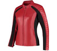 Rusty Stitches Donna Ladies Motorcycle Leather Jacket, black-red, size 42 for Women
