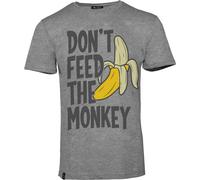 Rusty Stitches Don't Feed The Monkey T-Shirt, grey, size S