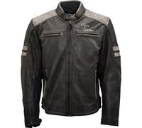 Rusty Stitches Jari Motorcycle Leather Jacket, grey, size M for Men