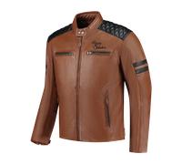Rusty Stitches Jari V2 Motorcycle Leather Jacket, brown/black, size M