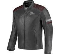 Rusty Stitches Jari V2 Motorcycle Leather Jacket, black-grey, size M for Men
