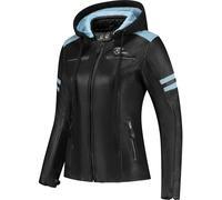 Rusty Stitches Joyce Hooded V2, leather jacket women 42 Black/Light Blue