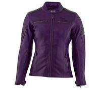 Rusty Stitches Joyce Ladies Motorcycle Leather Jacket, black-purple, size 38 for Women