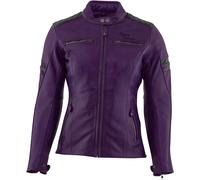 Rusty Stitches Joyce Ladies Motorcycle Leather Jacket, black-purple, size 38 for Women