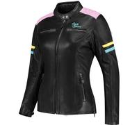 Rusty Stitches Joyce V2, leather jacket women 40 Black/Pink/Yellow/Blue