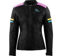 Rusty Stitches Joyce V2, leather jacket women 38 Black/Pink/Yellow/Blue