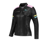 Rusty Stitches Joyce V2, leather jacket women 40 Black/Pink/Yellow/Blue