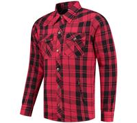 Rusty Stitches Neil Motorcycle Shirt, black/red, size M