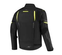 Rusty Stitches Pete Moto Motorcycle Motorbike Textile Jacket Black / Fluo Yellow